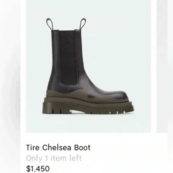 Bottega Veneta Tire Chelsea Boots Size 7.5 Vegan Leather - Picture 8 of 9